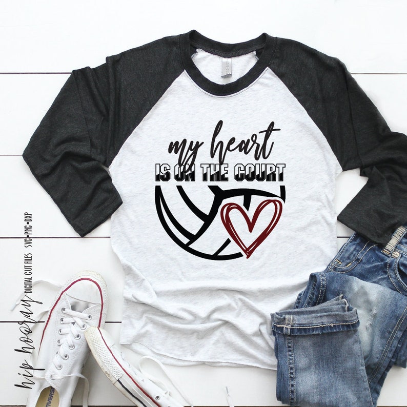 Download VolleyBall svg My heart is on the court Mom shirt Club ...