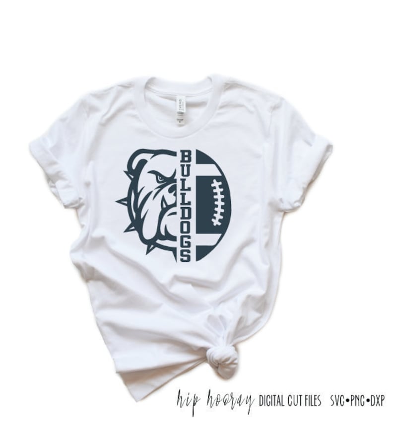 Bulldogs fotboll SVG baklucka grunge SVG mamma skjorta höst fredag kväll ljus college bulldog maskot laganda stryk-på t-shirt vinyl clipart bild 1