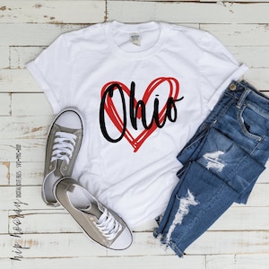 Ohio Svg Voetbal Honkbal Volleybal Fastpitch Hart Liefde Cheer Mom Shirt Cricut Silhouet School College Opstrijkbare tshirt vinyl clipart