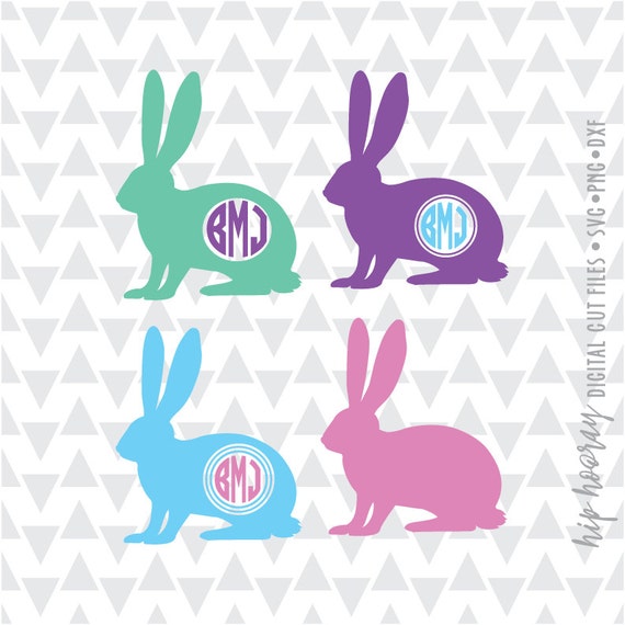 Download Monogram Easter Bunny Frame SVG DXF EPS png Files for | Etsy