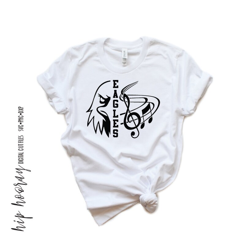 Eagles Band SVG Music, Eagle Marching Band, Music Note, TShirt Design, Cut File, svg, pdf, eps, png, dxf Cricut Cut Files Silhouette image 5
