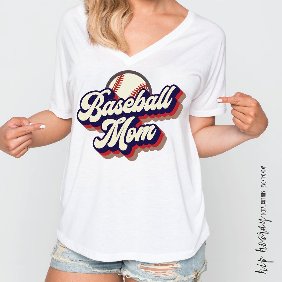 Baseball Mom PNG Red White and Blue Retro Sublimation Printing | Etsy