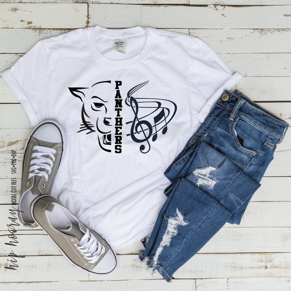 Panther Band SVG voetbalband moeder gesneden bestand Marching Band moeder Booster Club T-Shirt Design mascotte boor team Cricut gesneden bestanden silhouet knippen