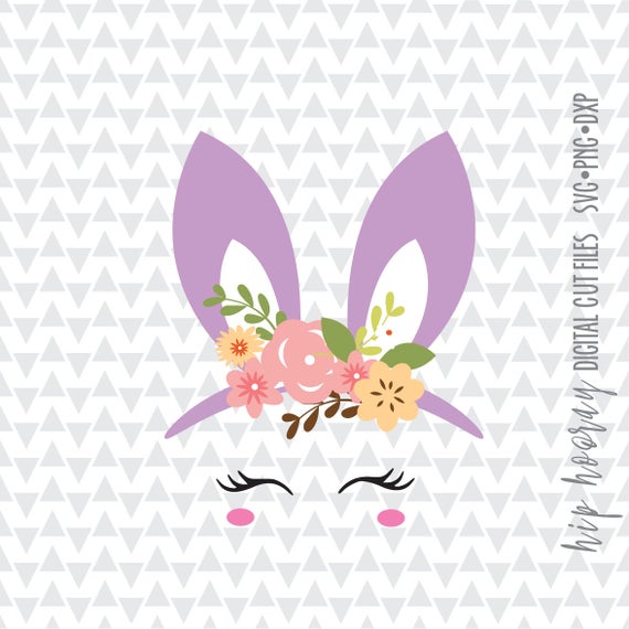 Download Bunny Ears SVG Easter Eyelashes Spring Face Floral Rabbit ...