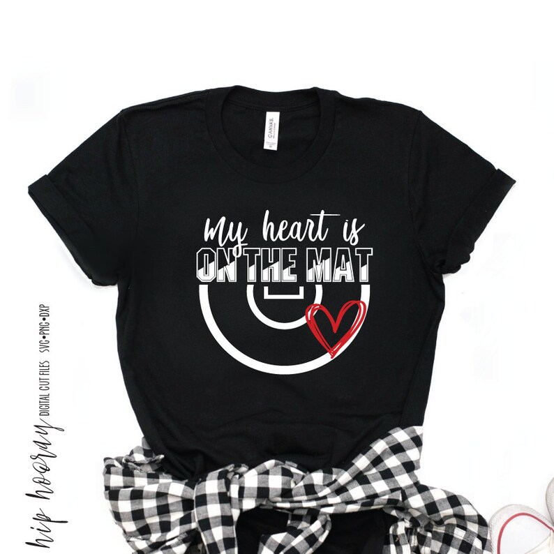 Download Wrestling SVG My Heart is on the Mat Mom Tee Shirt Love | Etsy