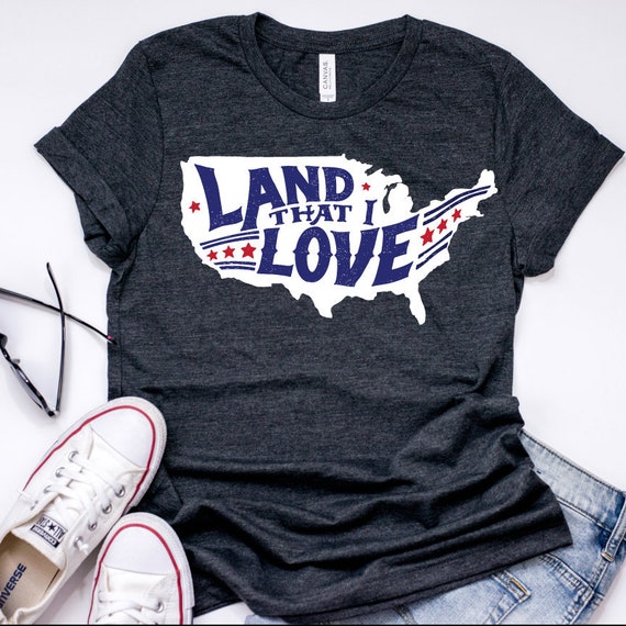 America Land That I Love SVG God Bless the USA States Fourth of July America StateTee Shirt Print Transfer Iron On Printable  tshirt vinyl