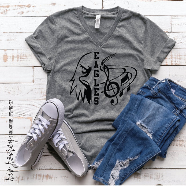 Eagles Band SVG Music, Eagle Marching Band, Music Note, TShirt Design, Cut File, svg, pdf, eps, png, dxf Cricut Cut Files Silhouette image 7