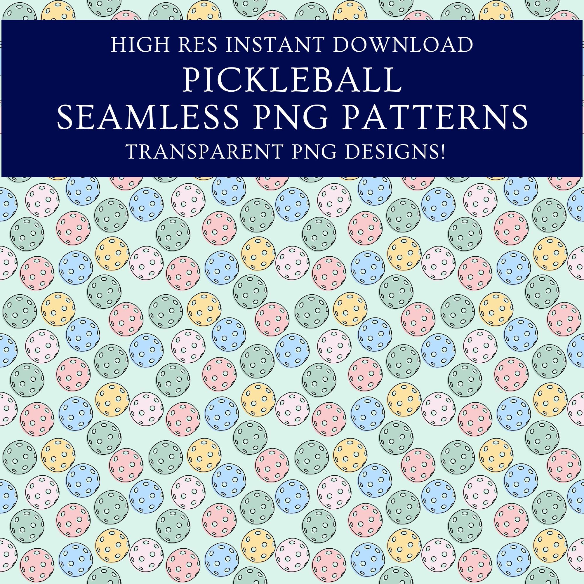 Pickleball Pattern Pickleball Seamless Pattern PNG Repeating Set Preppy Sports Core Pickle ...