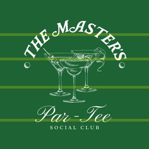 Masters Golf PNG Augusta Golf Club GA Zielony Żółty Impreza Modny Preppy Golf Cart Cocktail Club Golf Letni projekt Wieczór panieński