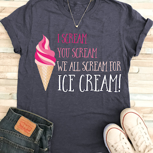 Ice Cream I You Scream SVG Summer shirt pool beach vacation Schools Out last day of school Transfer Iron On Printable Icecream social