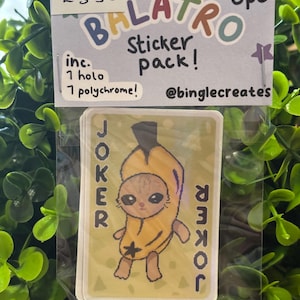 ¡Paquete de pegatinas inspirado en Balatro! Holográficas y resistentes al agua.