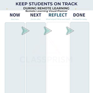 Wizualny planer nauki zdalnej | Tablica zadań dla uczniów (plik PDF 8x10)