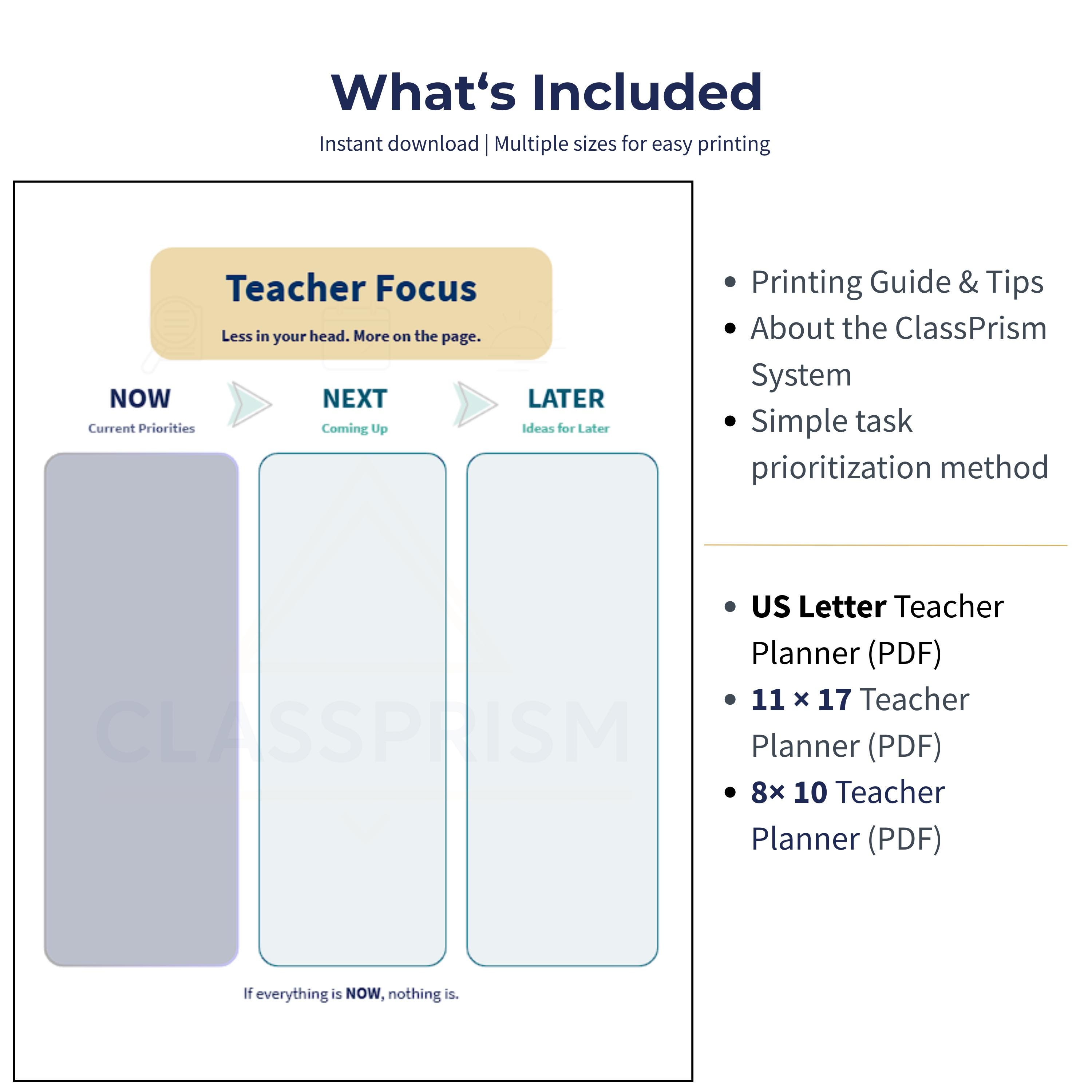 Organisation Prioritization Activity Task Children.pdf Teacher Lesson Planner Printable PDF | Now Next Later | Organization ...