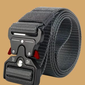 Genuine Tactical Belt Quick Release Buckle, Military Nylon Belt, Heavy Duty Outdoor Utility Belt for Hiking, Camping, EDC Gear