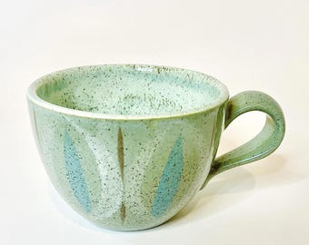 Red Wing Pottery Spruce 2 3/4" Flat Cup Charles Murphy Atomic Vintage MCM
