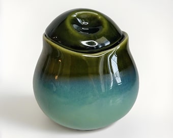 Zuccheriera e coperchio Sango China Nova Green da 3,75" - Fuori produzione #4935 - Vintage MCM