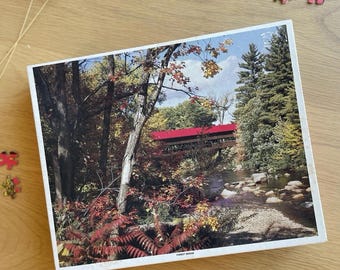 Puzzle vintage Whitman - Ponte nella foresta, anni '80 - 1000 pezzi