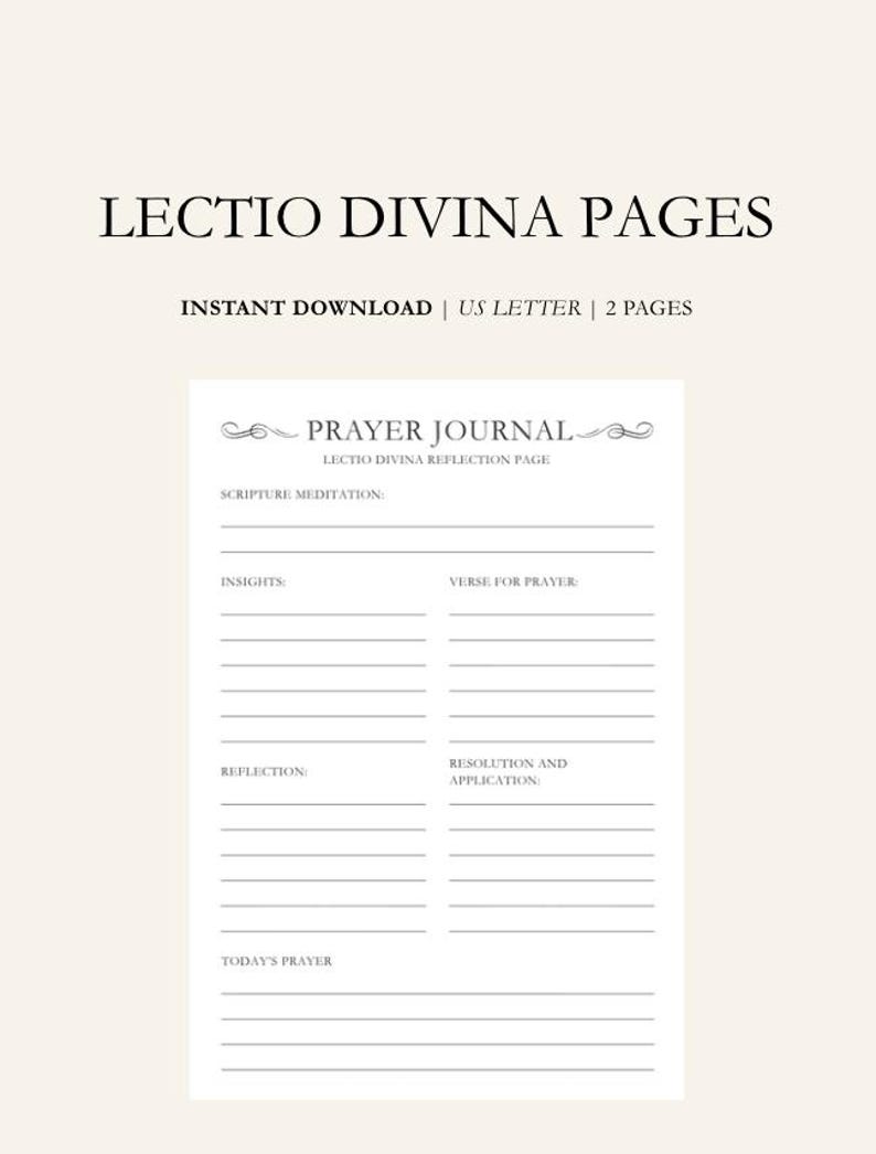 Catholic Prayer Journal Printable | Lectio Divina Reflection Page ...