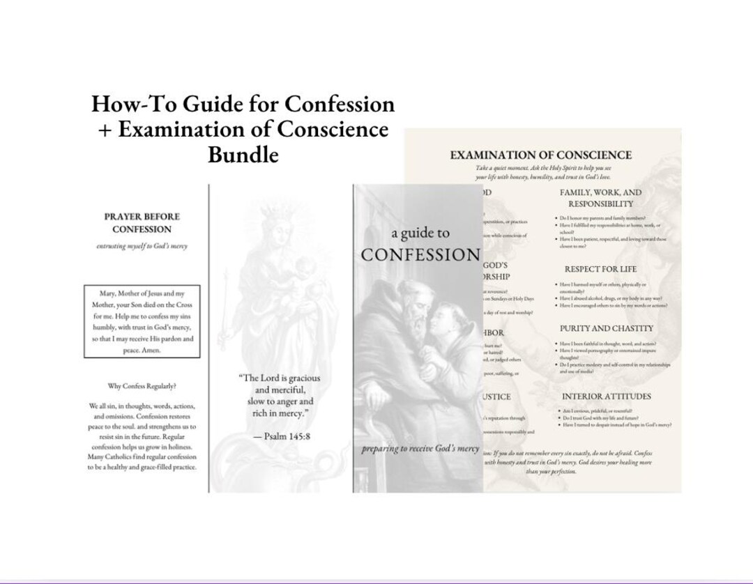 Catholic Confession Guide + Examination of Conscience Bundle (PDF ...