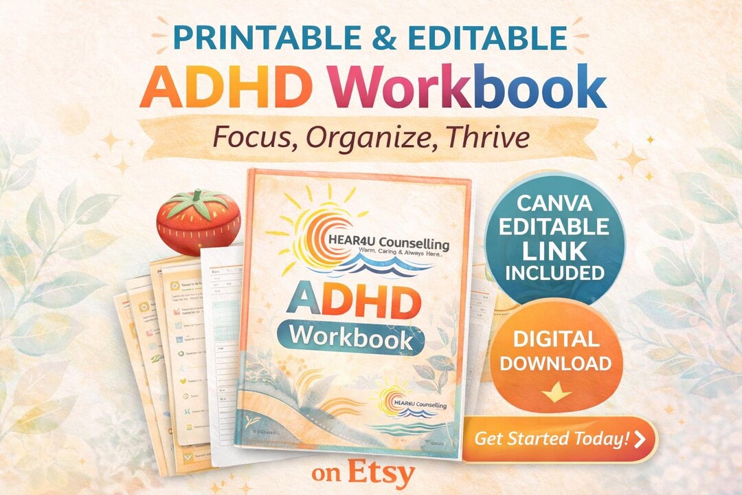 Adult ADHD Workbook Printable | Executive Function Planner | Daily ...