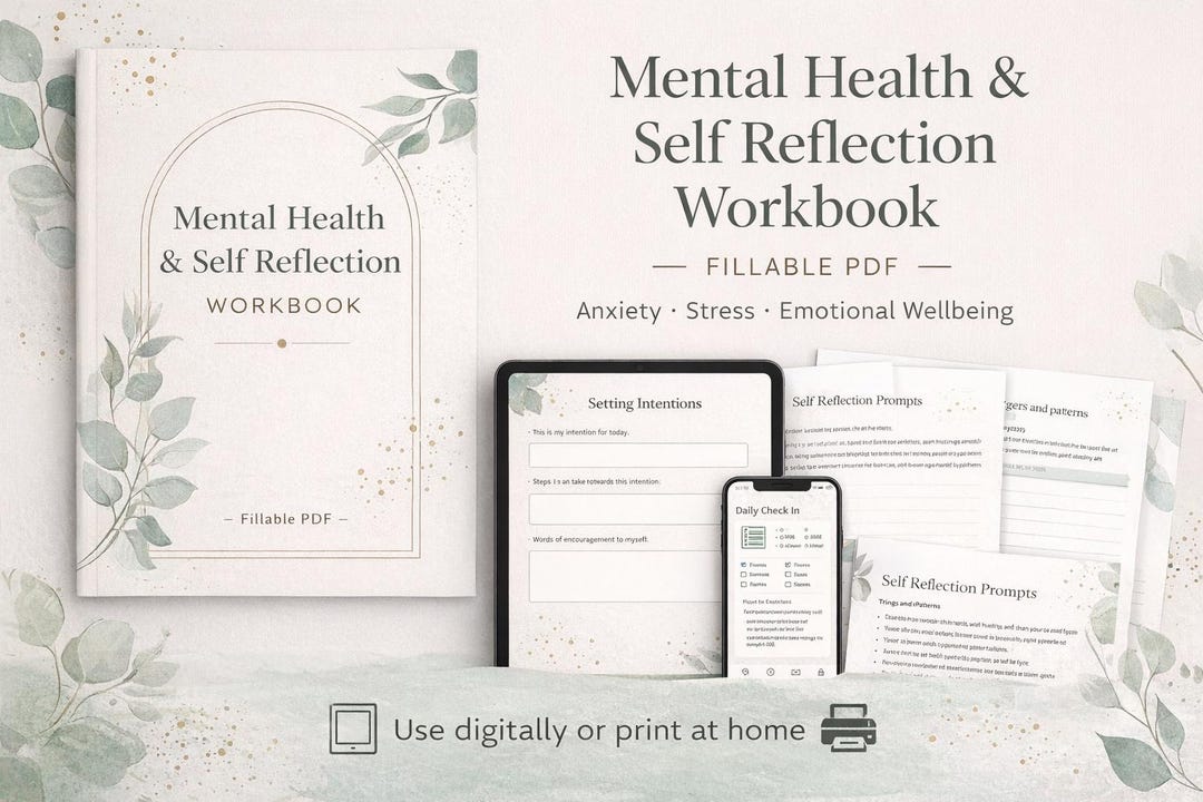 Mental Health Workbook PDF | Self Reflection Journal | Anxiety Stress ...
