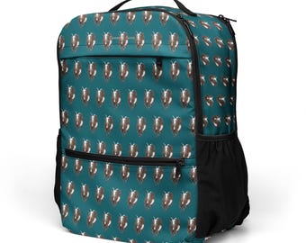 Digital Art Goat on Sherpa Blue Utility backpack by Elemental Auras