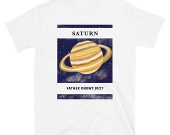 Saturnus planeten T-shirt met korte mouwen, unisex