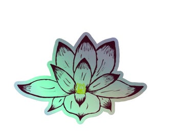 Lotus flower Holographic sticker