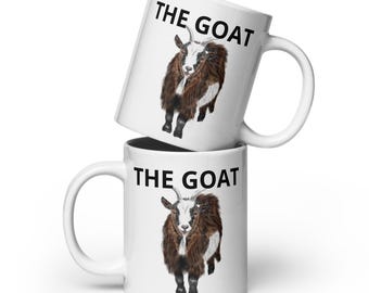 THE GOAT White glossy mug