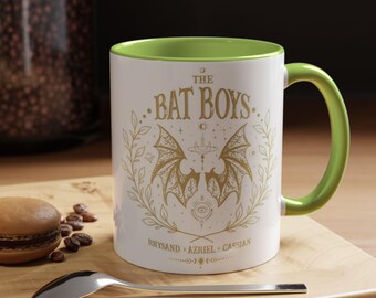 Taza de Rhysand Cassian Azriel de ACOTAR Bat Boys, diseños literarios, regalo para amantes de la lectura