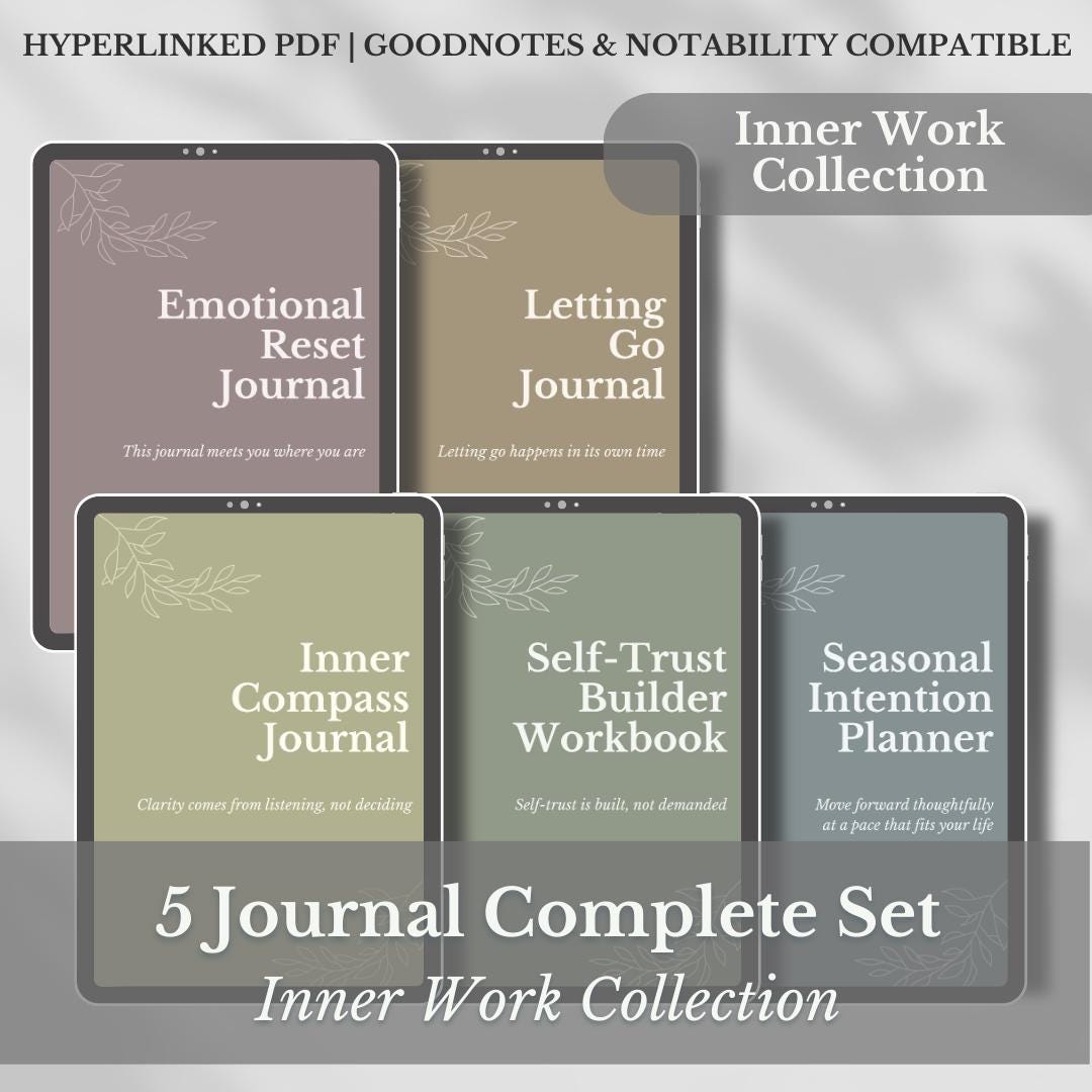 Inner Work Journal Set | Clarity, Confidence, Progress (PDF Download, Goodnotes Compatible) - Etsy