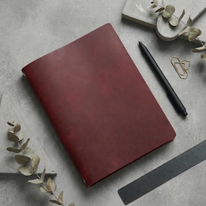 Agenda ad anelli in pelle A4, Raccoglitore ad anelli in pelle, Raccoglitore in vera pelle, Quaderno in pelle A4, Quaderno in pelle pieno fiore, Agenda con raccoglitore in pelle