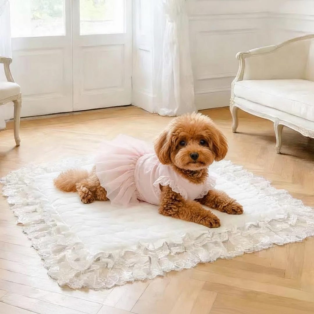 Handmade Cotton Pet Bed for Small Dogs & Cats – Triple-layer Lace ...