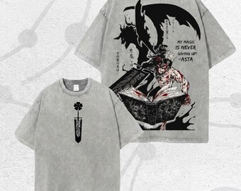 Camiseta de estilo vintage con efecto desgastado, ideal para fans, estilo streetwear, anime, algodón grueso, manga japonés.
