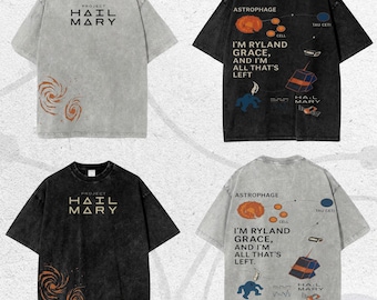 Regalo vintage de ropa de calle lavada para fans, camiseta del Proyecto Ave María, regalo para lectores de ciencia ficción, algodón de alta calidad.