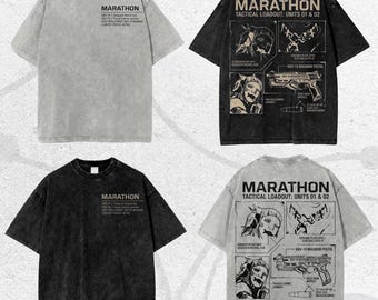 Regalo vintage de ropa de calle lavada para fans, camiseta cyberpunk, camiseta gráfica de maratón, camiseta de gamer de ciencia ficción