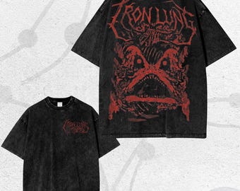 Regalo de fan vintage lavado, camiseta Iron Lung, camiseta oversize vintage con lavado mineral, Cyber Y2K, top de algodón de corte cuadrado