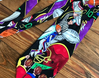 Vintage 90s football men's necktie - super Bowl outfit