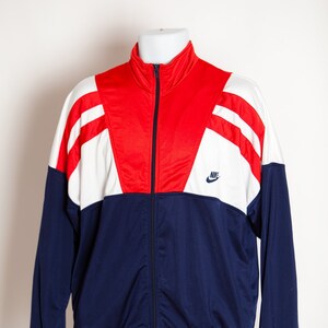 Red white and blue nike jacket clearance