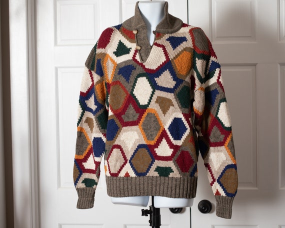 Vintage 90s Colorful men's Sweater - image 2