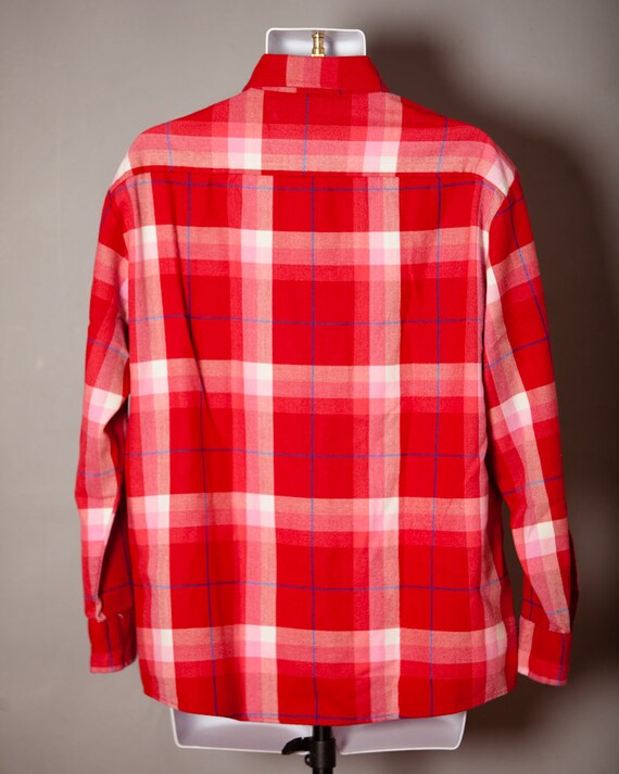 Vintage 70s 80s Men's Button Down Shirt - red - S… - image 6