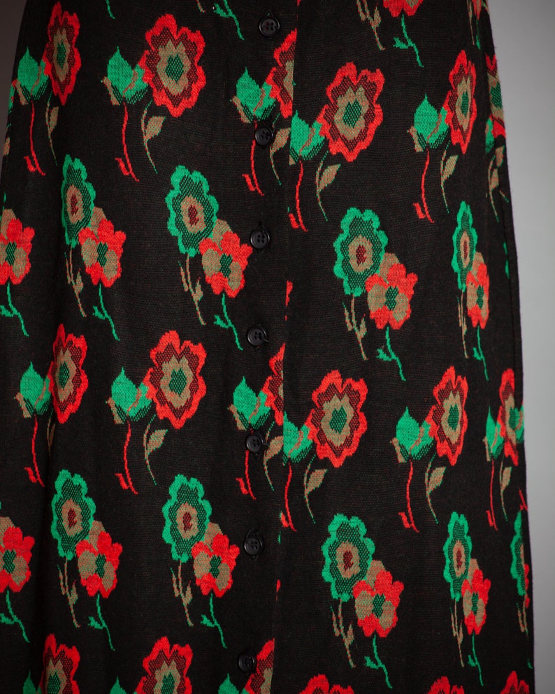 Vintage Women's Flower Pattern Long Skirt RUSS Front - Etsy