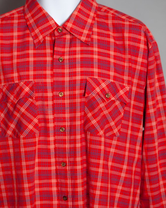 70s 80s Button Down Long Sleeve Men's Shirt - KIN… - image 4