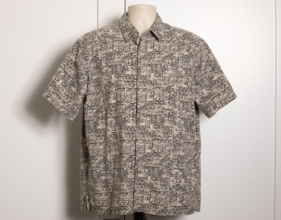 80s 90s Men's Short sleeve Button Shirt - Large - image 1