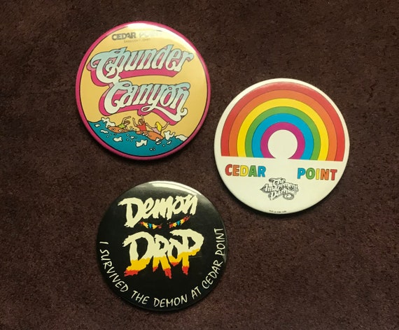 Vintage CEDAR POINT Pinback Buttons - 3 buttons - image 3