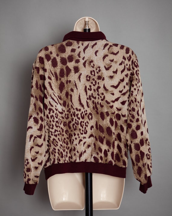 60s 70s Women's Leopard Animal Print Long Sleeve … - image 6