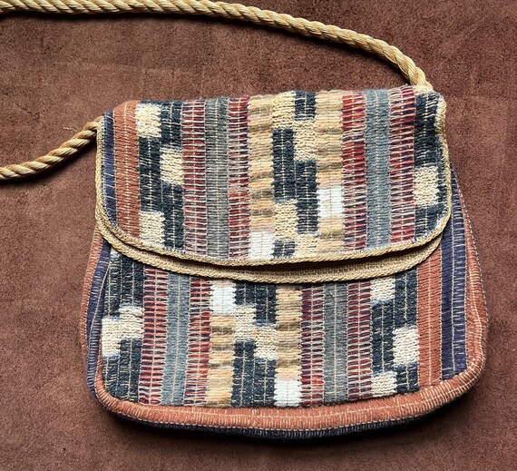 70s 80s women’s rope strap purse - image 2