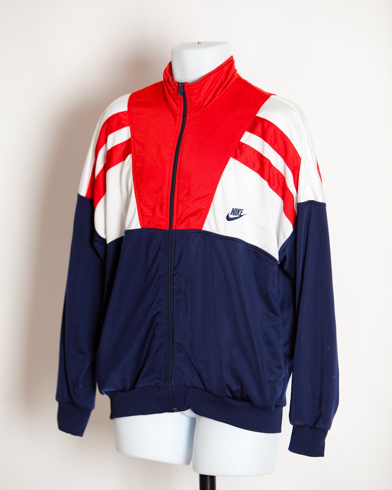 Vintage NIKE Full Zip up Track Jacket Red White Blue Navy - Etsy