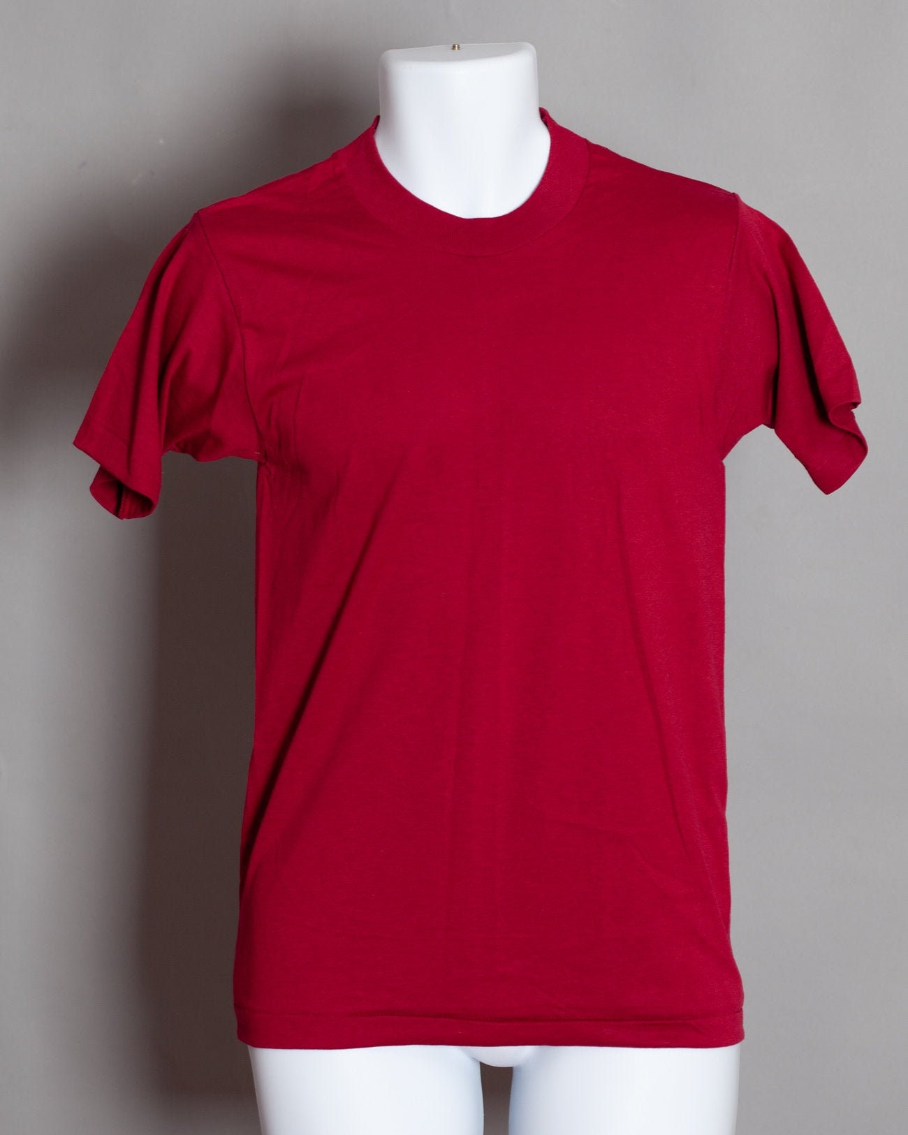 80s 90s Plain Maroon Wine Red Tshirt 