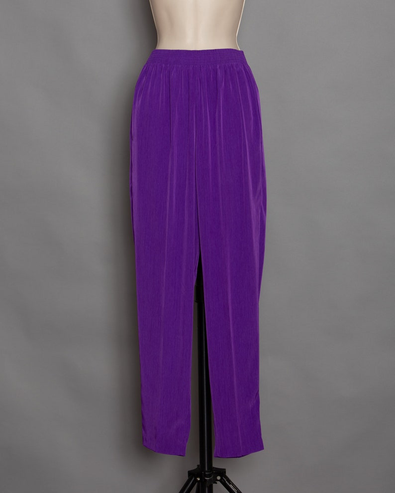 PETER POPOVITCH 80s 90s Women/'s Light-weight Flowy Purple Pants